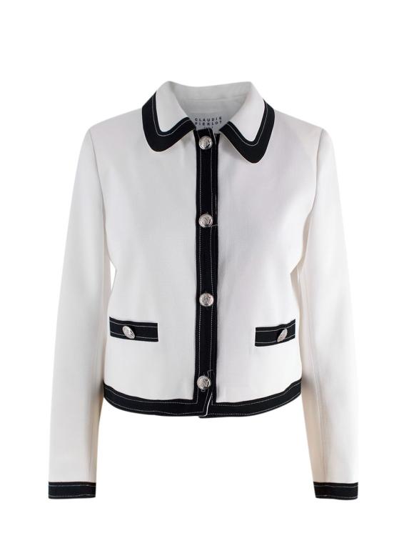 Claudie Pierlot White Contrast Trim Jacket
