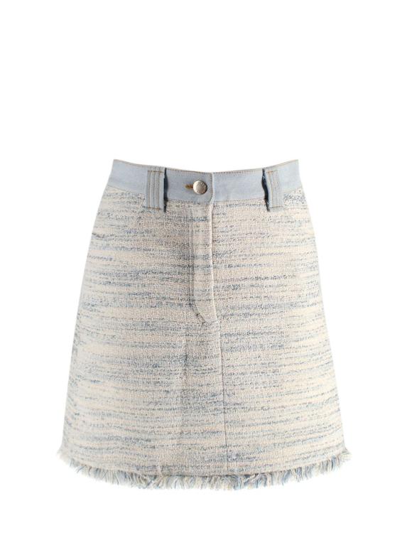 Sandro Blue Bertille Tweed Mini Skirt