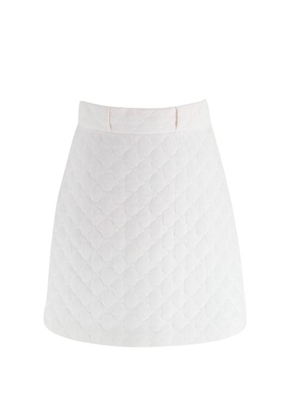 Fendi Cream A-Line Silk Mini Skirt