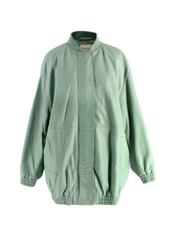 Lou Lou Studio Mint Brava Oversized Leather Bomber Jacket