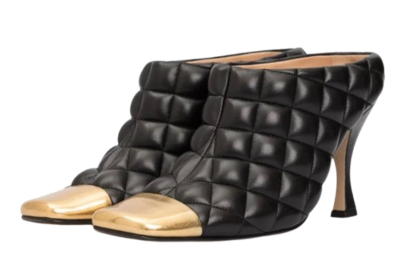 Bottega Veneta Black Quilted Leather Mules