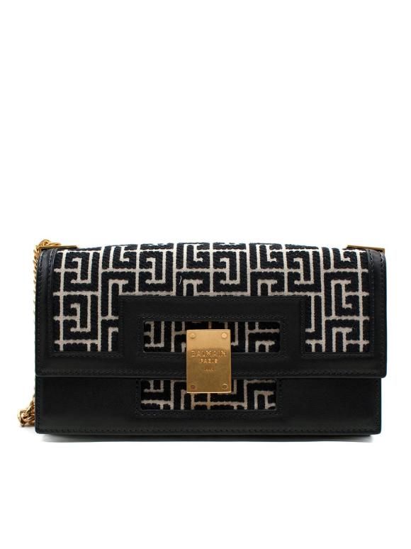 Balmain Medium 1945 Heritage Monogram Jacquard Shoulder Bag
