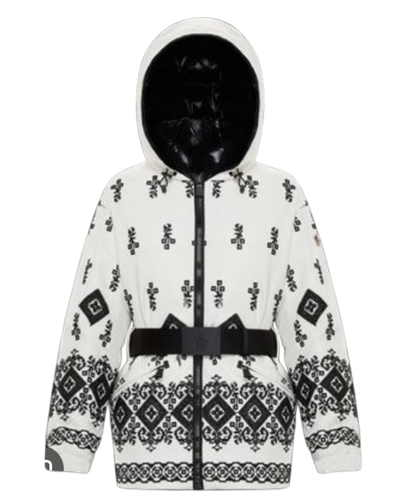 Moncler White Embroidered Gardena Ski Jacket