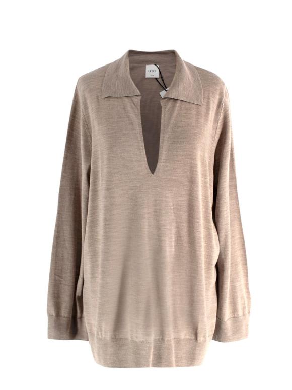 Leset Sand Brown James V Neck Polo Shirt