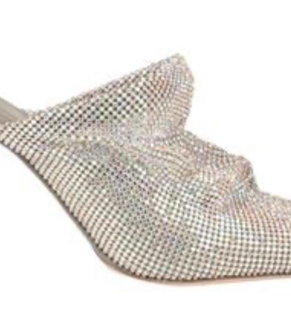 Benedetta Bruzziches Silver Rhinestone Mules