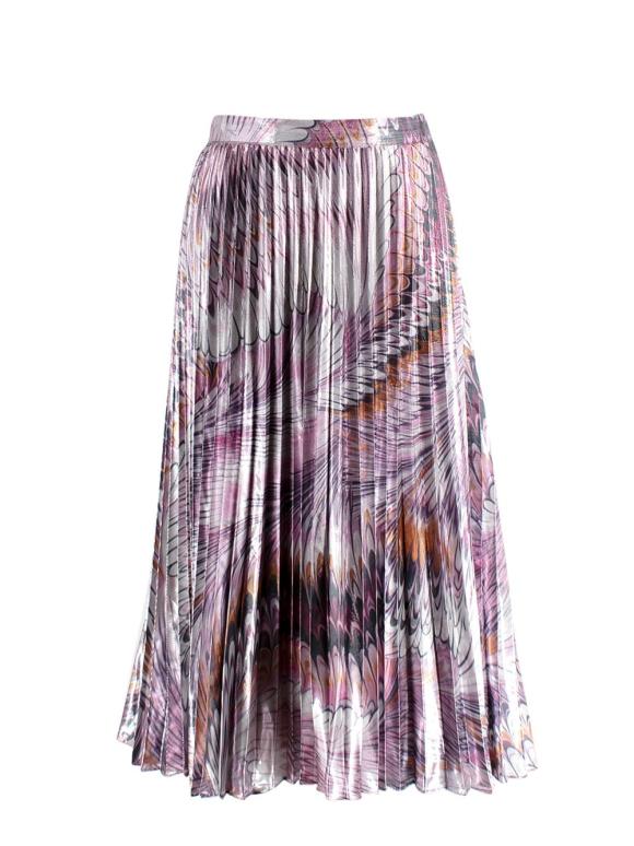 Marina Rinaldi Purple Pleated Midi Skirt