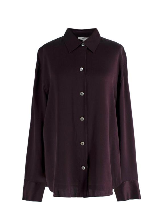 Vince Burgundy Silk Blouse