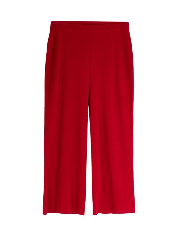 Marina Rinaldi Red Wide Leg Wool Blend Trousers