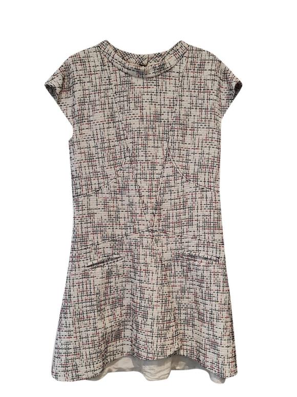 Chanel White Checked Tweed Dress