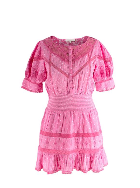 Love Shack Fancy Pink Jaislyn Mini Dress