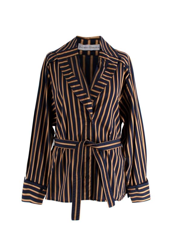 Palmer Harding Navy and Gold Stripe Shirt