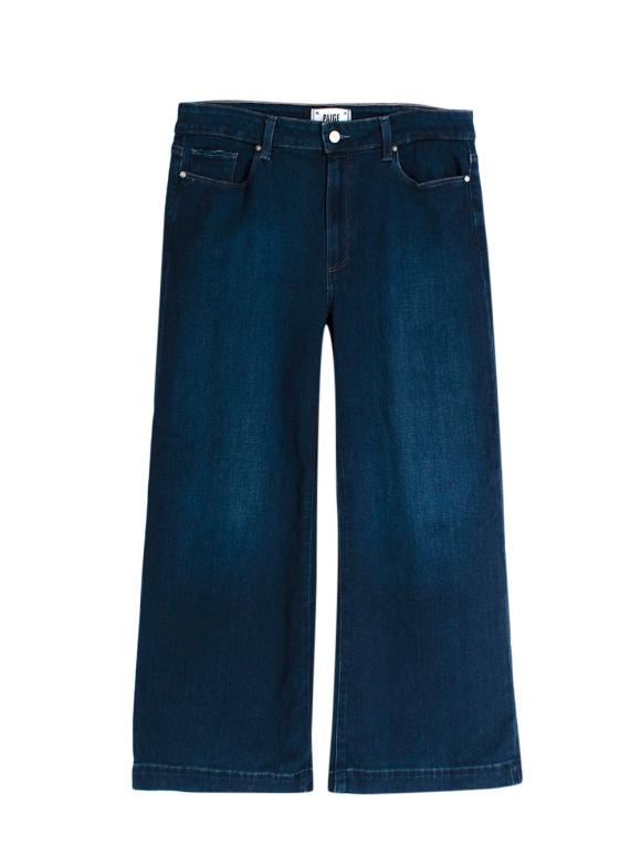 Paige Dark Blue Wash Anessa Cropped Leg Jeans