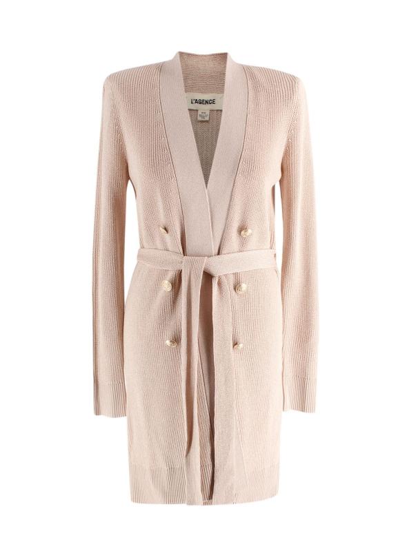 L'Agence Beige with Gold Lurex Threads Noe Cardigan