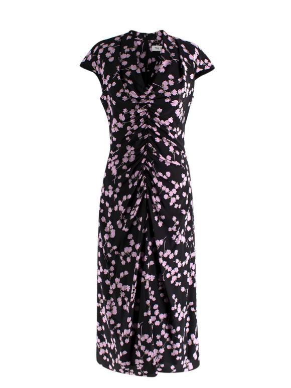 The Fold Lilac Floral Print Midi Dress