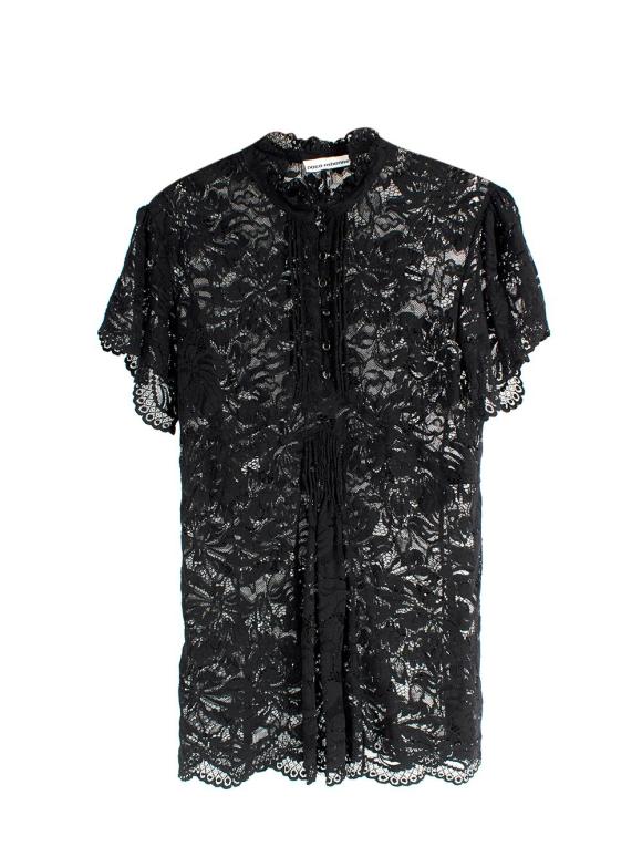 Paco Rabanne Black Lace Sheer Top