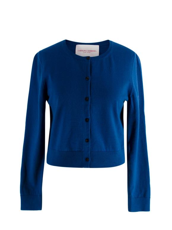 Carolina Herrera Electric Blue Cropped Cardigan