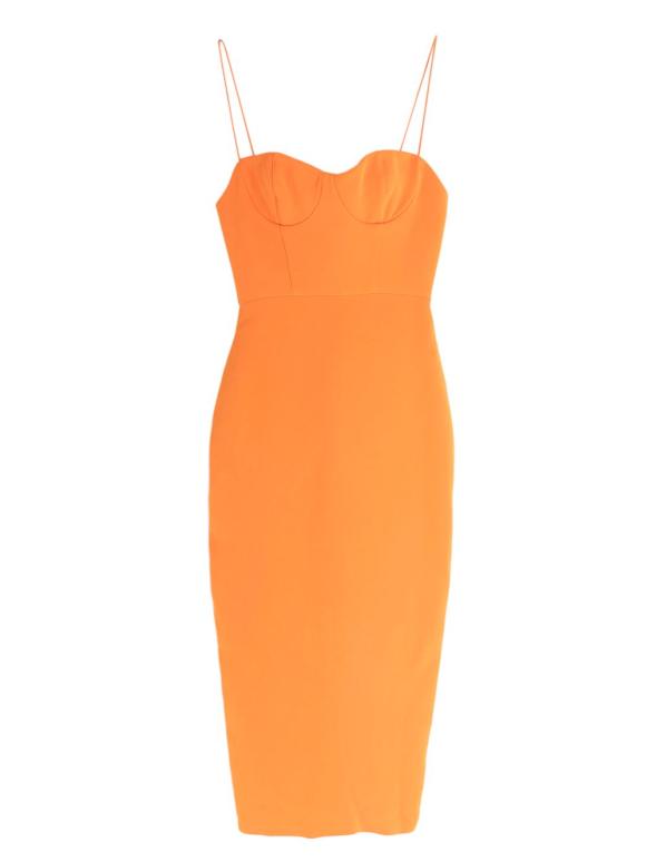 Alex Perry Orange Lee Stretch-crêpe Midi Dress