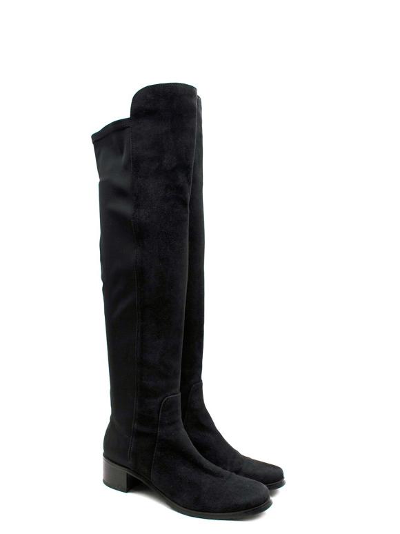 Stuart Weitzman Black 5050 Suede Knee High Boots