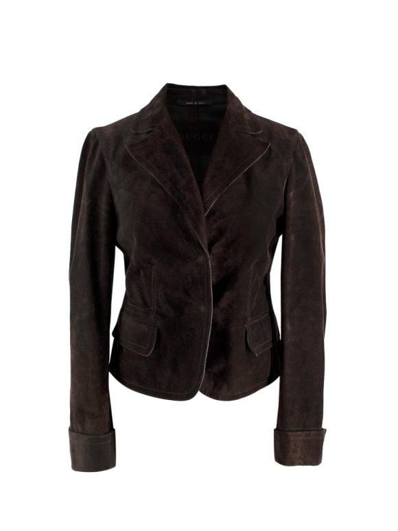 Gucci Brown Suede Blazer Jacket