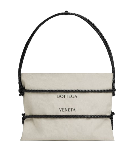 Bottega Veneta Intrecciato Leather Trim Canvas Bag