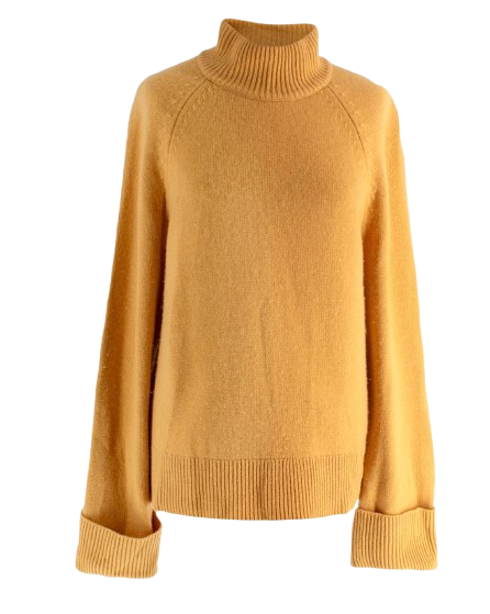 Reformation Mustard Cashmere Knitted Rollneck