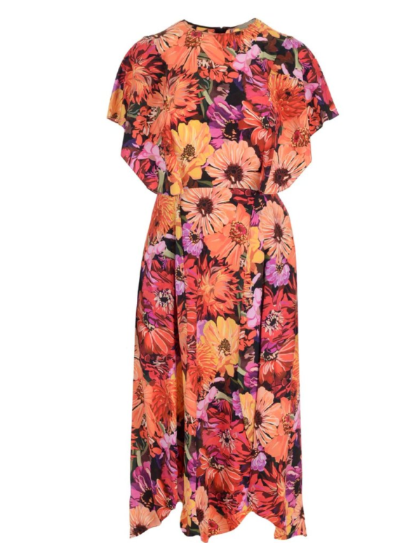 Stella McCartney Floral-Print Silk Crepe De Chine Midi Dress