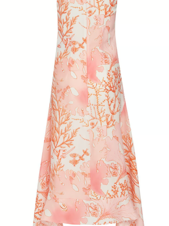 Stella McCartney Coral Anabelle Silk Midi Dress