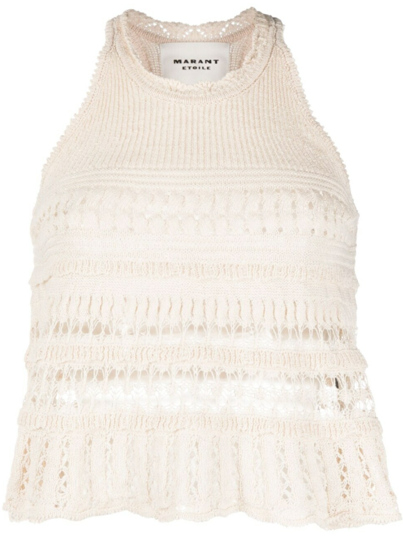 Isabel Marant Etoile Cream Crochet Fico Tank Top