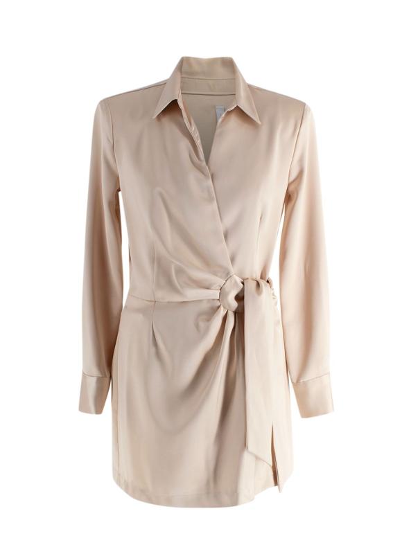 Imperial Champagne Wrap Mini Dress