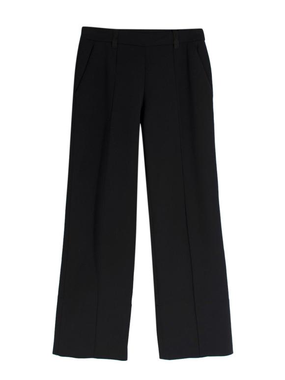 The Row Black Stretch Straight Leg Trousers