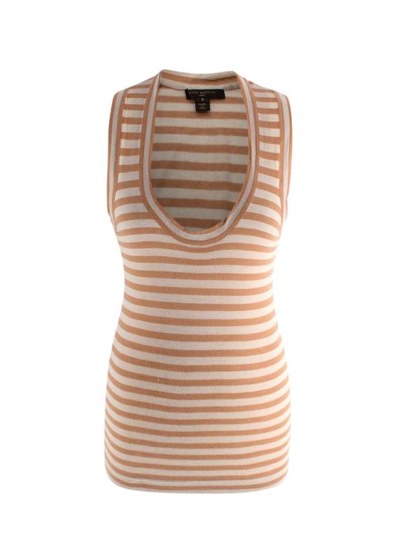 Louis Vuitton Brown Cashmere and Silk Blend Scoop Neck Vest