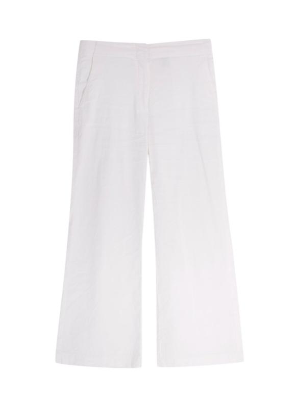 Theory White Linen Blend Cropped Trouser