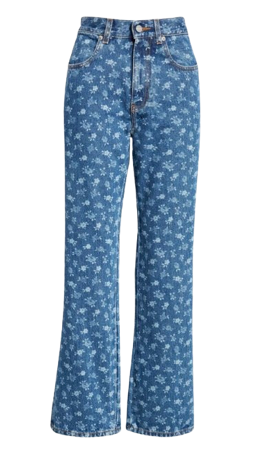 Molly Goddard Dorianna Mid-Rise Straight-Leg Jeans