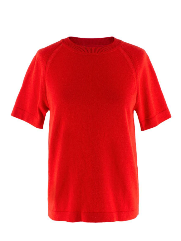 Barrie Red Cashmere Short Sleeve Top