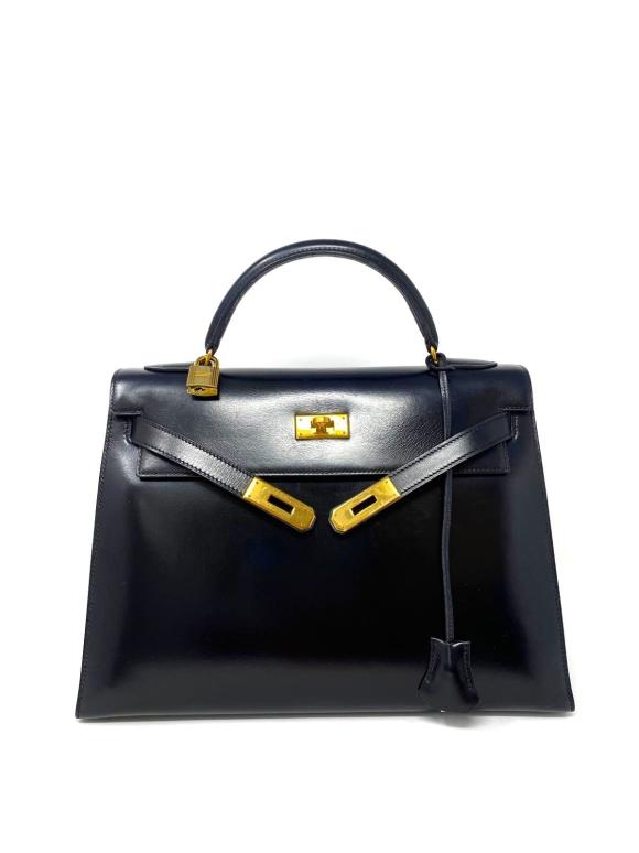 Hermes Black Box Leather Kelly 32