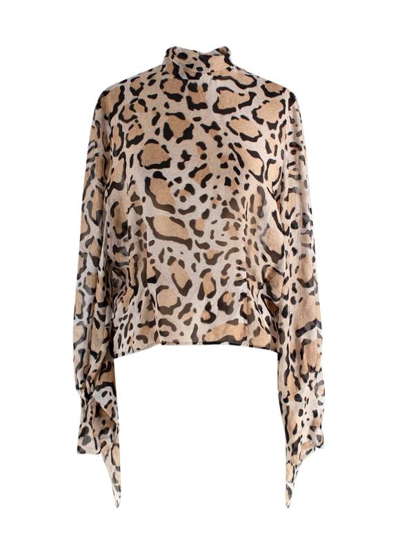 Petar Petrov Sheer Leopard Print Blouse