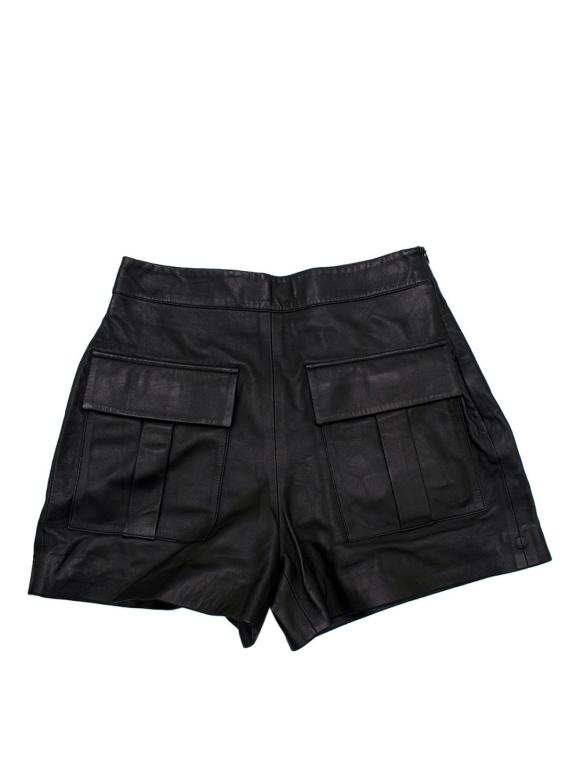 Zeynep Arcay Black Leather Shorts