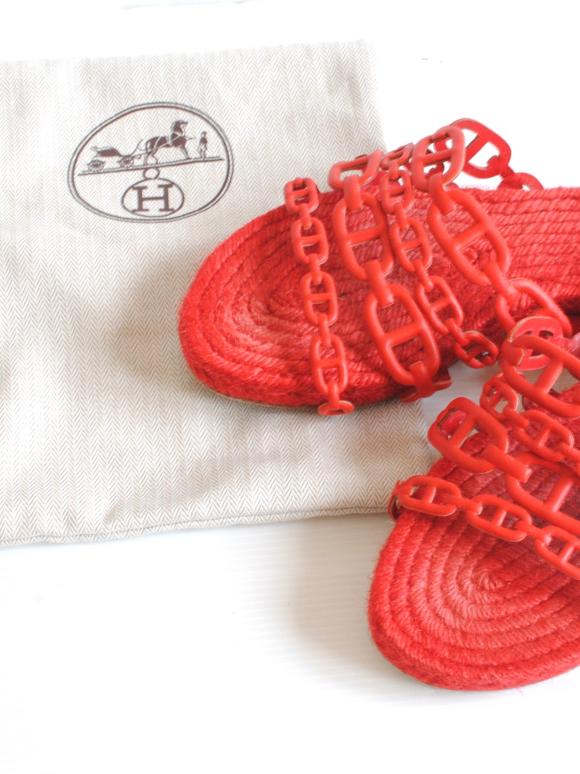 Hermes Rouge Bali Ancona Sandals