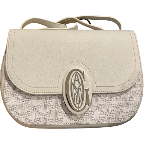 Goyard White Canvas & Chevroches Calfskin Yellow Tavenay Suede