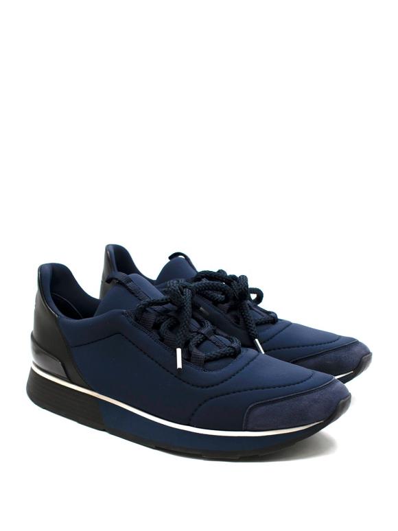 Hermes Hermès Navy Lace Up Trainers