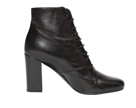 Saint Laurent Babies 90 Black Leather Ankle Boots