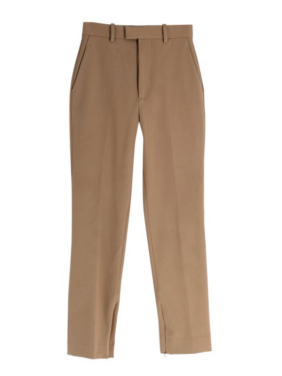 Bottega Veneta High Rise Camel Textured Trousers