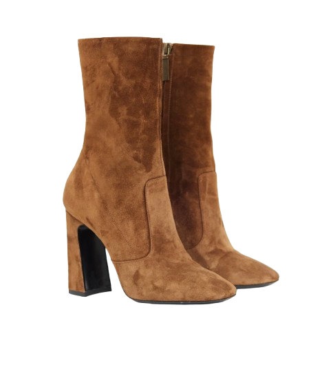 Saint Laurent Brown Suede Ankle Boots