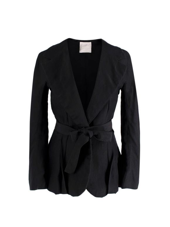 Lanvin Black Linen Blend Belted Jacket