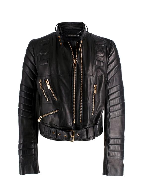 Alexandre Vauthier Black Leather Biker Jacket