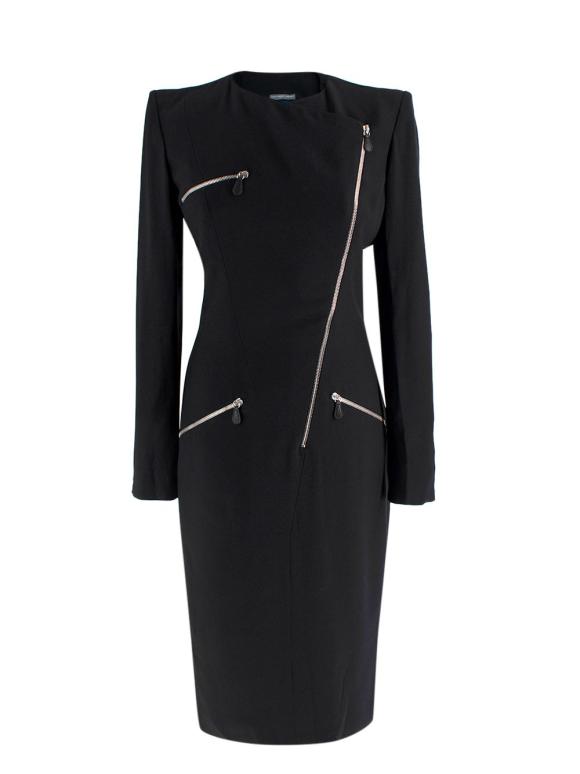 Alexander McQueen Black Dress with Silver Zips