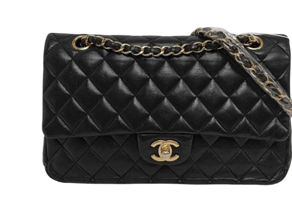 Chanel Small Black Caviar Leather Double Flap Bag