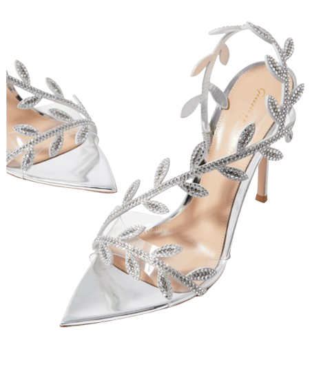 Gianvito Rossi Embellished Silver Flavia Sandals