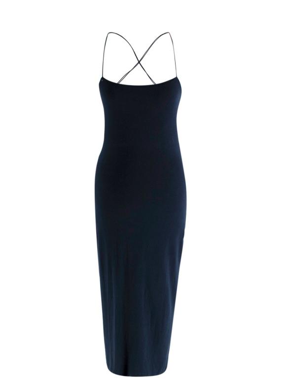 T By Alexander Wang Navy Strappy Midi Dress