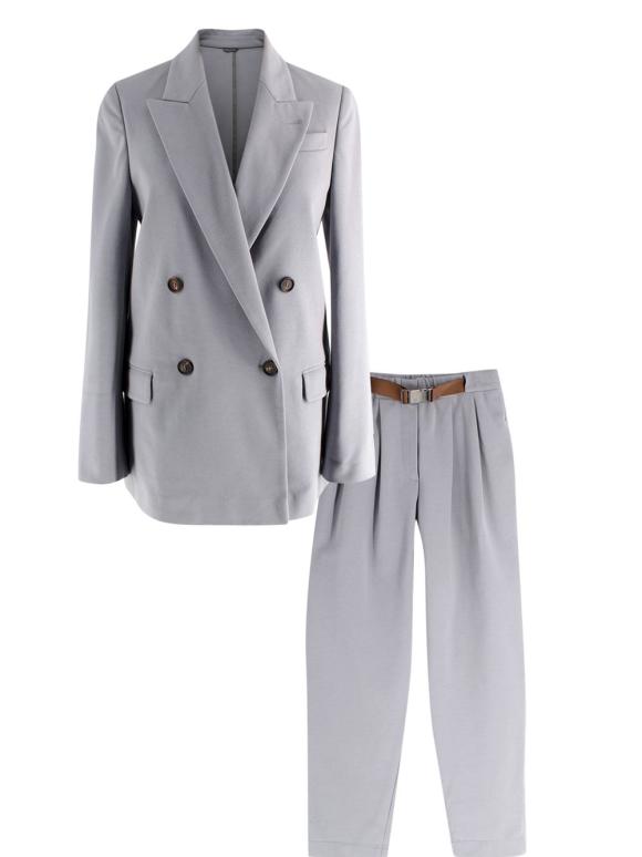 Brunello Cucinelli Grey Blazer and Trouser Two Piece Suit